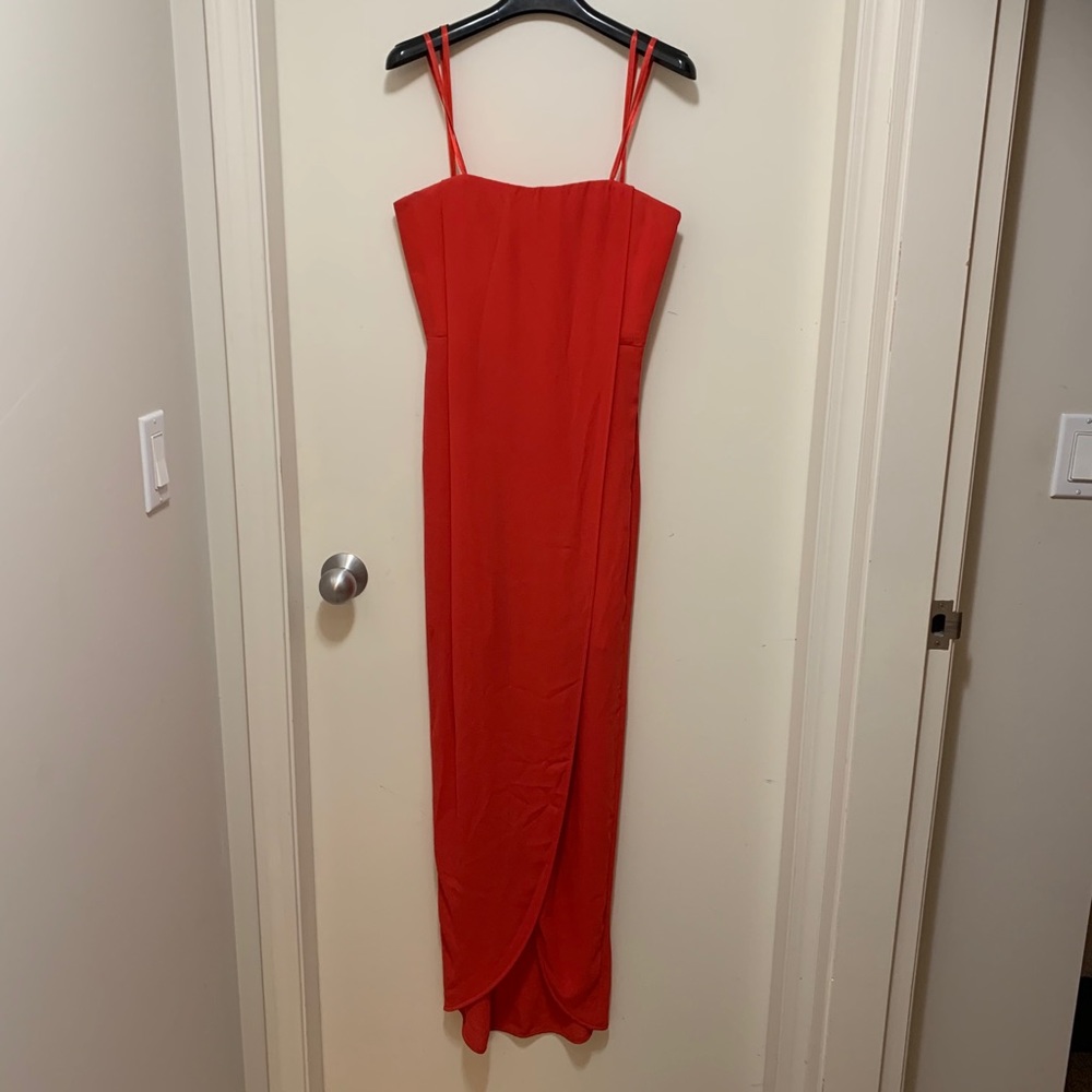 BCBGMAXAZRIA asymmetrical draped dress